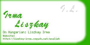 irma liszkay business card